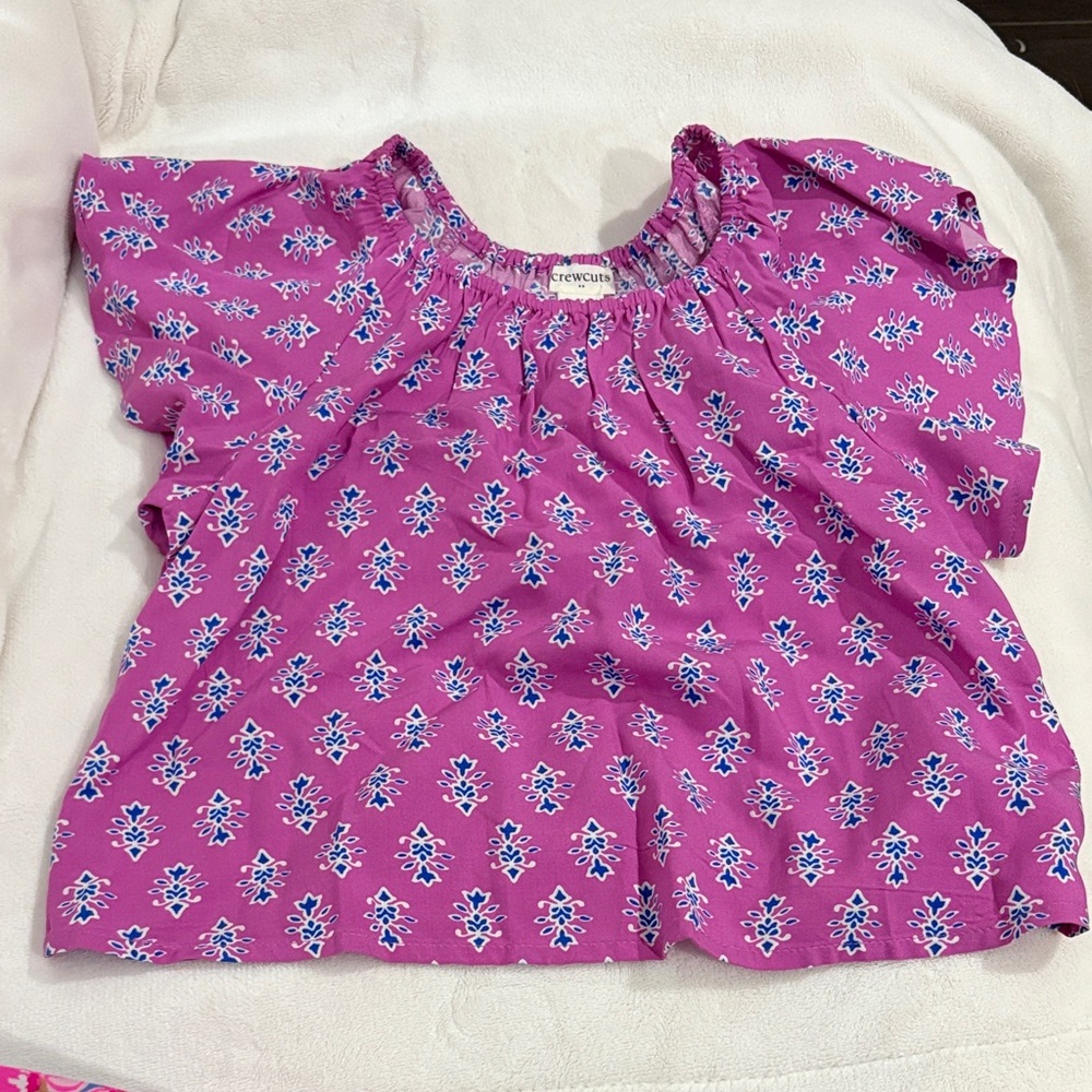 Crewcuts Purple Floral Kids Blouse